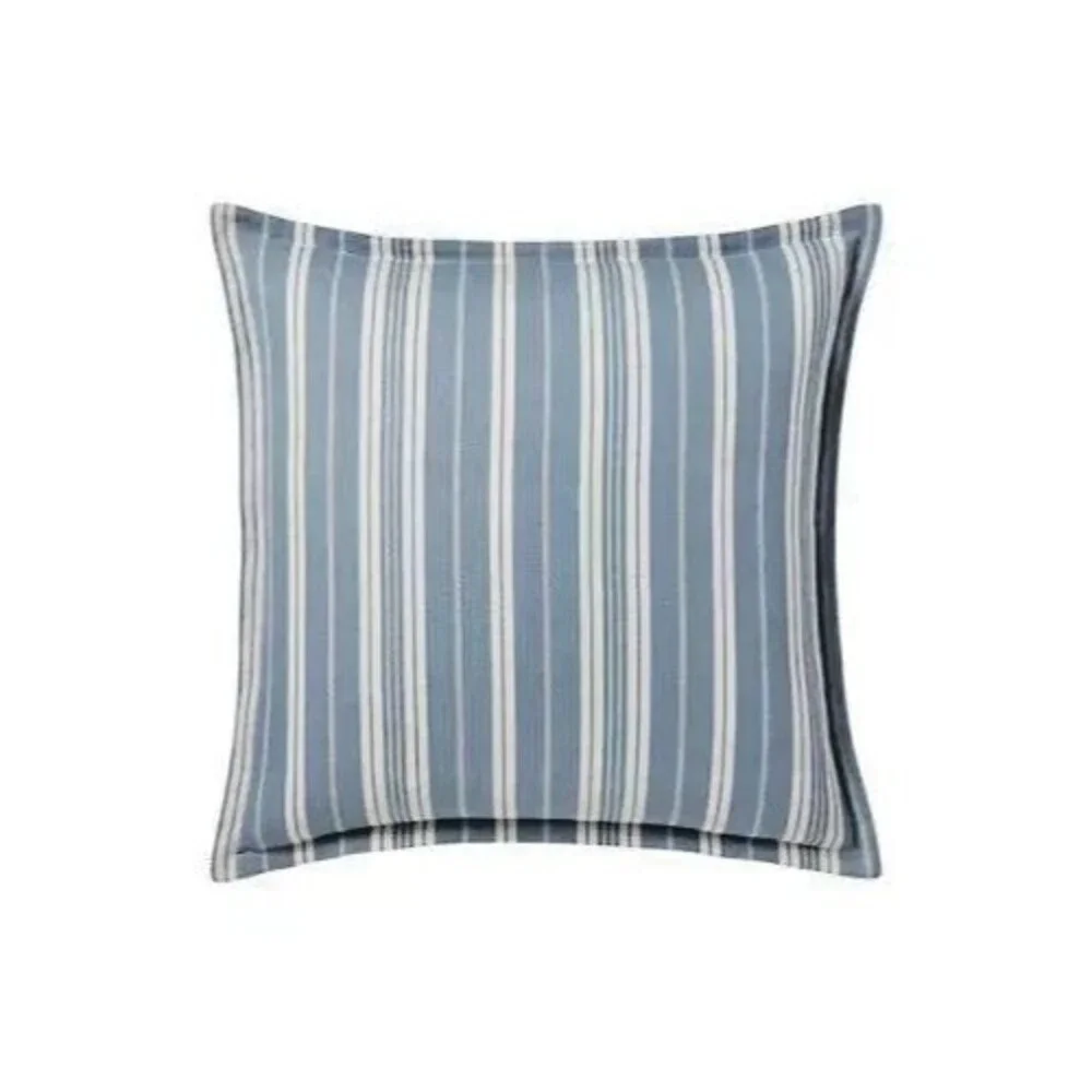 Ralph Lauren Marisa Euro Shams Sham $270 Blue Striped 100% Cotton Set of 2
